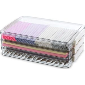 Goodivery ® Stapelbare Transparante Opbergdozen voor Documenten en Kantoorbenodigdheden