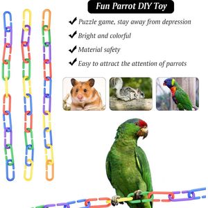 Papegaaienspeelgoed 100 stuks plastic C-clips haken, mix kleur regenboog doe-het-zelf kettingschakels, kanarie speelgoed, kooispeelgoed voor kleine huisdieren rat valkparkiet papegaai vogel
