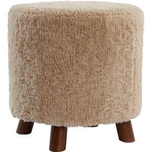 Light & Living Poef Polly - Bruin - Ø40cm - Modern
