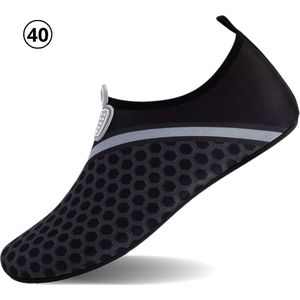 Livano Waterschoenen Voor Kinderen & Volwassenen - Aqua Shoes - Aquaschoenen - Afzwemschoenen - Zwemles Schoenen - Zwart - Maat 40