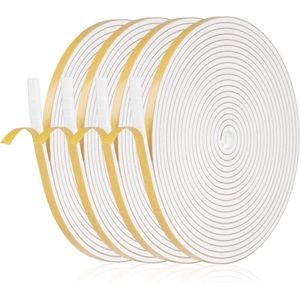 Tochtstrip voor deuren - Zelfklevende deurafdichting 6 mm x 3 mm - Tochtstrip voor ramen en deuren - Dakraam afdichting - Geluidsisolatie - Wit