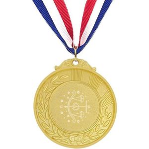 Akyol - weegschaal medaille goudkleuring - Weegschaal - sterrenbeeld weegschaal - leuk kado voor iemand die van sterrenbeelden houd