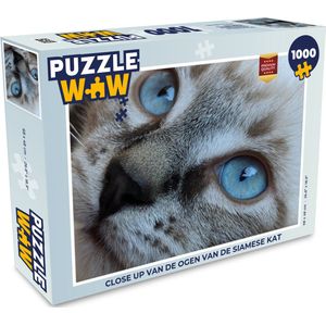 Puzzel Close up van de ogen van de Siamese kat - Legpuzzel - Puzzel 1000 stukjes volwassenen