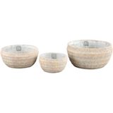 PTMD Sary Bloempot - 30 X 30 X 15 cm  - Cement - Créme