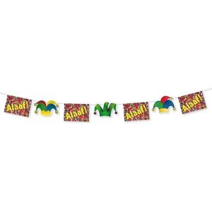 5x Carnaval thema vlaggenlijnen Alaaf 3 meter - Carnaval slingers decoratie - Feest versiering