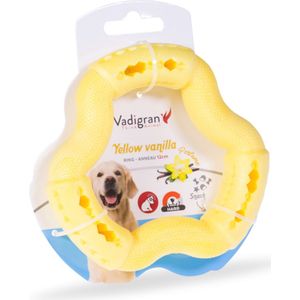 VADIGRAN TPR Ring / Hondenspeelgoed - Thermoplastisch rubber - Yellow Vanilla - 12 cm - Kleine honden