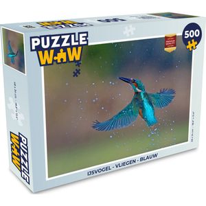 Puzzel IJsvogel - Vliegen - Blauw - Legpuzzel - Puzzel 500 stukjes