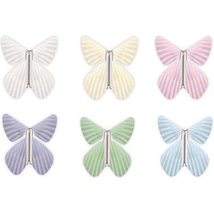 Magic Butterfly ® - Opdraai Vlinder - Magische Vlinders - Vlinder voor in een kaart - Feather Assortiment 6 stuks