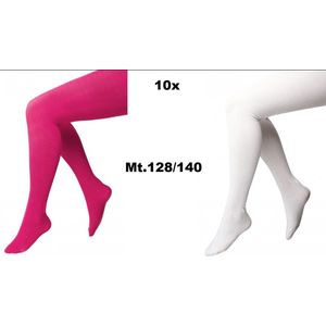 10x Maillot roze en wit mt.128/140 - Piet Sinterklaas halloween evenement thema feest festival kou