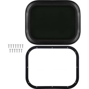 Vast Raam Vast RV-raam 450 X 300 Mm Aluminium Waterdicht Zwart Rond Hoekraam met Vaste Ring voor Caravan - Wanddikte 26‑31 mm - Hoekraam voor RV .