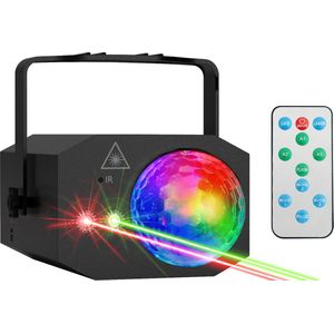 Auronic LED Discolamp - met Laser - Kinderen - Feestverlichting - Afstandsbediening en Muziekgestuurd - 3 Meter Kabel