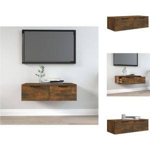 vidaXL Zwevende Wandkast - Gerookt Eiken - TV-meubel en Opbergruimte - 68 x 30 x 20 cm - Wandsteun