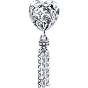Hart style bedel | heart bead | bedels beads cadeau | Zilverana | geschikt voor alle bekende merken | 925 zilver | moederdag