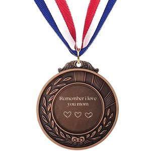 Akyol - remember i love you mom medaille bronskleuring - Mama - mama/ moeder - leuk cadeau voor je moeder om te geven