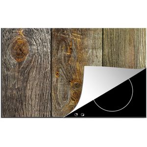 KitchenYeah® Inductie beschermer 77x51 cm - Planken - Hout - Design - Vintage - Kookplaataccessoires - Afdekplaat voor kookplaat - Inductiebeschermer - Inductiemat - Inductieplaat mat