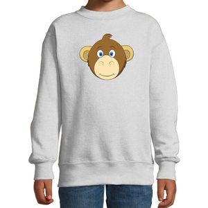 Cartoon aap trui grijs voor jongens en meisjes - Kinderkleding / dieren sweaters kinderen 134/146