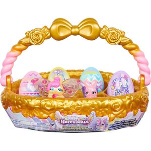 Hatchimals CollEGGtibles - Paasmandje van konijnenfamilie (goud/roze) met 6 personages