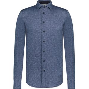 Blue Industry - Overhemd Print Donkerblauw - Heren - Maat 42 - Slim-fit