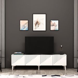 TV meubel Oppdal 45x154x37 cm wit [en.casa]