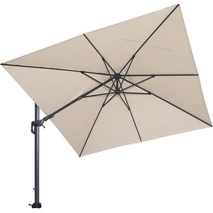 Garden Impressions Hawaii parasol - 3x3 m ecru doek - inclusief 90 kg parasolvoet en bijpassende parasolhoes