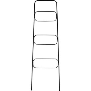 Handdoekhouder 50x150 cm Zwart Ijzer Decoratie ladder