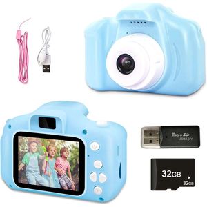 Kidizoom met 32GB geheugenkaart - Kindercamera - Digitale camera voor kinderen - Videocamera kinderen - met oplaadkabel - blauw