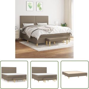 The Living Store Boxspring met matras stof taupe 180x200 cm - Boxspringbed - Boxsprings - Tweepersoonsbed - Bed Frame - Pocketed Spring Mattress