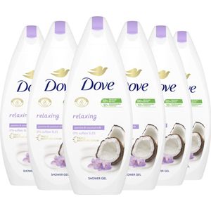 Dove Kokosmelk & Jasmijnblaadjes Relaxing Douchegel - Voordeelverpakking - 6 x 250 ml