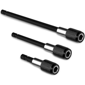 Snelwisselbithouder magnetische boorverlenging 1/4 inch steeksleutelhouder boorkopadapter zeskantschachtset voor boren drivers bits en handdrivers 3-delig
