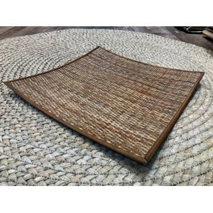 Fine Asianliving Oosters Dienblad Handgemaakt Naturel Rotan Leer L32.5xB32.5xH3cm