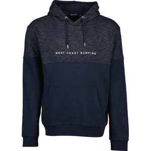 Blue Seven heren trui - hoody sweatstof heren - capuchon - navy - 324030 - maat M