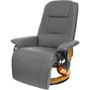 Relaxfauteuil - verstelbaar - met massage, verwarming en voetensteun - grijs