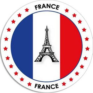 20x Frankrijk sticker rond 14,8 cm - Franse vlag - Landen thema decoratie feestartikelen/versieringen