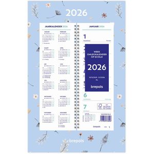 Brepols Week omlegkalender 2026 - Fantasy - Week begint op maandag - 20 x 31 cm - Blauw