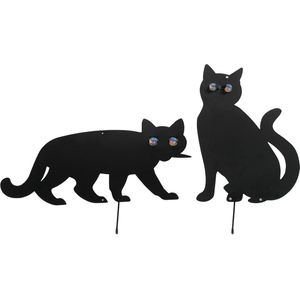 Vogelverschrikker katten set van 2 - set van 2, ijzer, zwart