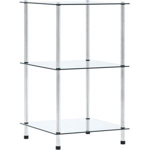 vidaXL - Kastje - 3-laags - 40x40x67 - cm - gehard - glas - transparant