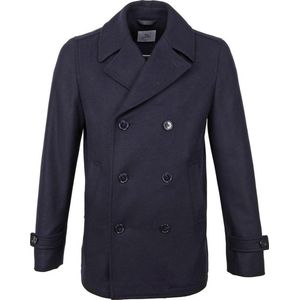 Suitable - Prestige Coat Nathan Wol Blend Donkerblauw - Heren - Maat 46 - Modern-fit