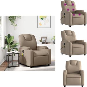 vidaXL Massagestoel - Massagestoelen - Fauteuil - Relaxfauteuil - Massagestoel verstelbaar kunstleer cappuccinokleurig