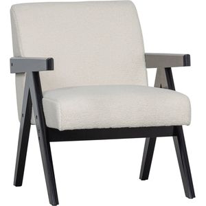 WOOOD Lowie Fauteuil - Polyester - Naturel/Zwart - 79x60x79 cm