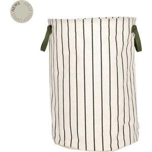 OYOY Raita wasmand/Laundry basket met strepen L - Green/Off White