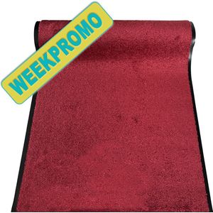JYG Deurmat Loper CLEANWASH rood 120x350cm - drooglooploper - antislip - ingangloper - traploper - 2 zijden stootrand