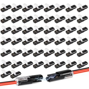 Low Voltage Wire Connectors White Plug-in LED Wire Connectors with Locking Buckle Quick Coupling 2 Pole Connection Plug - 50pcs