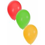 Ballonnen rood/geel/groen 30x stuks - Carnaval thema kleuren feestartikelen