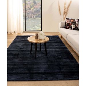 Viscose vloerkleed - Glamour marineblauw 80x150 cm