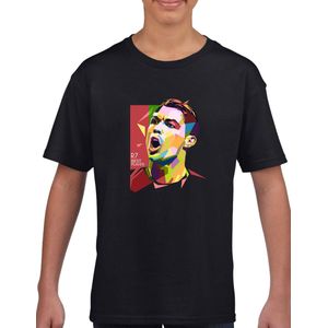 Cristiano Ronaldo - Kinder T-Shirt - Zwart - Maat 86/92 - T-Shirt leeftijd 1 tot 2 jaar - Voetbal shirt - Cadeau - Shirt cadeau - CR7 t-shirt - voetbal - verjaardag - Unisex Kids T-Shirt