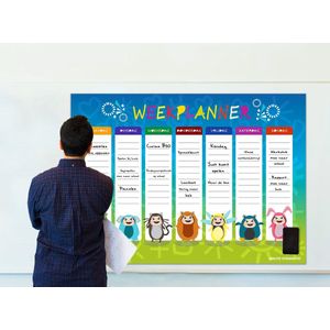 Brute Strength - Magnetisch Weekplanner whiteboard (9) - 91 x 67 cm - Planbord - Familieplanner - Gezinsplanner - To Do Planner- Extra groot formaat