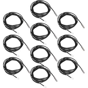 Temperatuursensor NTC - 10 stuks 5K-100K ohm, -25℃ tot 125℃, cilindrische aansluitkop, 2 meter kabellengte (10K B3435)
