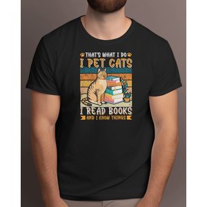 That's What i do I Pet Cats I Read Books - T Shirt - Cats - Gift - Cadeau - CatLovers - Meow - KittyLove - Katten - Kattenliefhebbers - Katjesliefde - Prrrfect