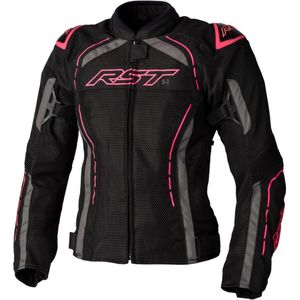 RST S1 Mesh Ce Ladies Textile Jacket Black Pink Grey 8 - Maat - Jas