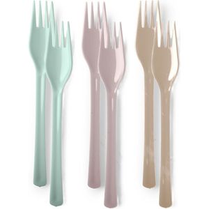 Plasticforte Vorken - kunststof - 24x stuks - herbruikbaar plastic - 19 cm - BBQ / Verjaardag / Camping / Party